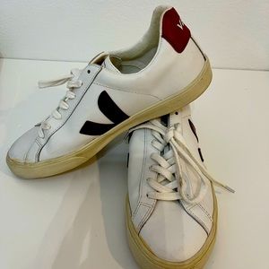 Veja Esplar Leather Low Top Sneakers Maroon White